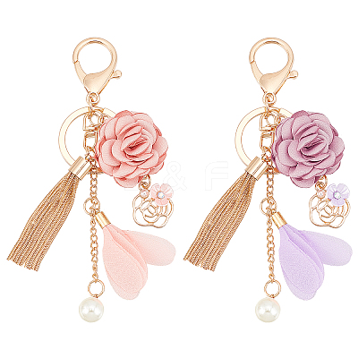 2Pcs 2 Colors Alloy Keychain KEYC-WR0001-15-1