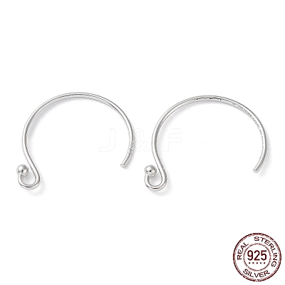 Rhodium Plated 925 Sterling Silver Earring Hooks STER-E068-05P-1
