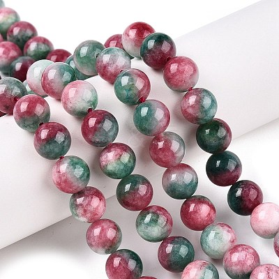 Dyed Natural White Jade Beads Strands G-T138-10mm-210-17-1