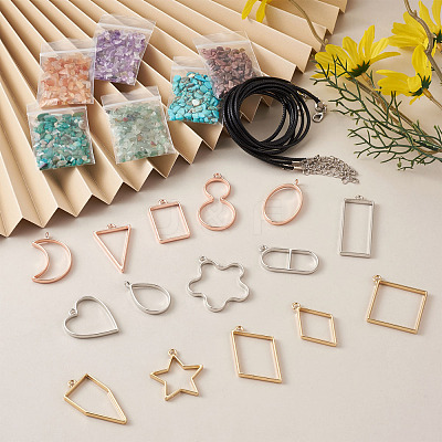 DIY UV/Epoxy Resin Pendant Necklace Making Kits DIY-TA0008-72-1