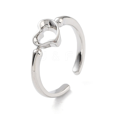 Brass Open Cuff Rings for Women RJEW-A028-02P-1