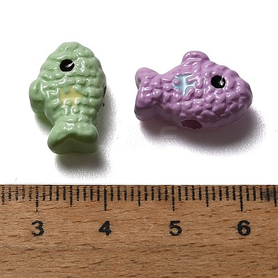 Opaque Enamel Acrylic Beads AC-CBAD9B6-02-1
