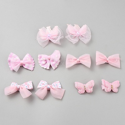 10Pcs 5 Styles Polyester Alligator Hair Clips PHAR-WH0007-42-1