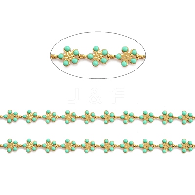 Golden Brass Enamel Link Chains CHC-H103-08C-G-1