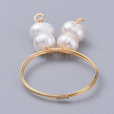 Grade A Natural Freshwater Pearl Rings RJEW-JR00264-1