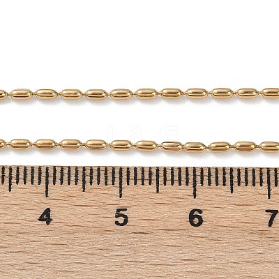 Ion Plating(IP) 304 Stainless Steel Oval Ball Chain Necklace for Men Women X-NJEW-M200-09G-1