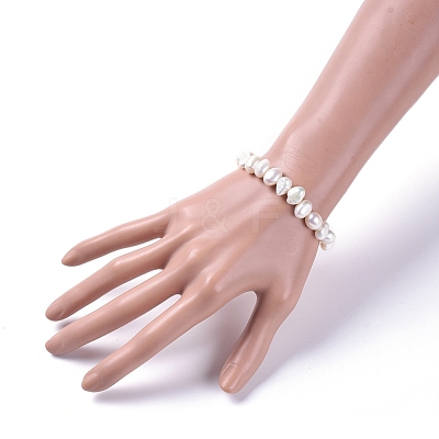 Natural Pearl Stretch Bracelets BJEW-JB04735-01-1