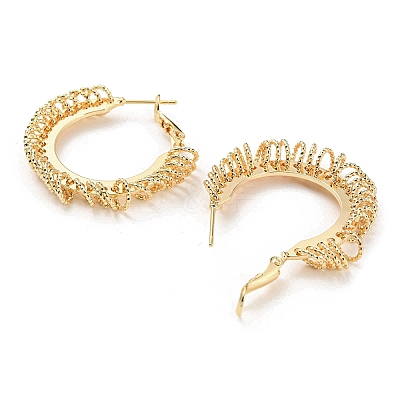 Brass Hoop Earrings EJEW-K264-04G-1