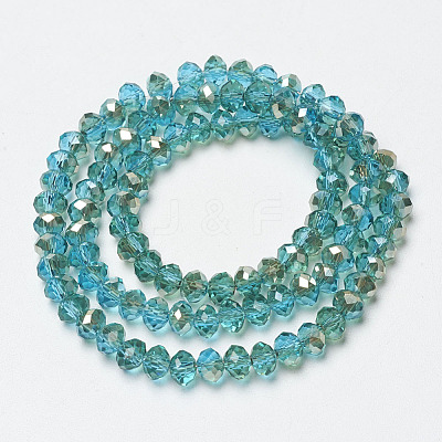 Electroplate Glass Beads Strands EGLA-A034-T4mm-K19-1