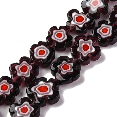 Handmade Millefiori Lampwork Beads Strands LAMP-G164-03L-1