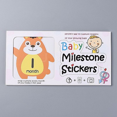 1~12 Months Number Themes Baby Milestone Stickers DIY-H127-B10-1