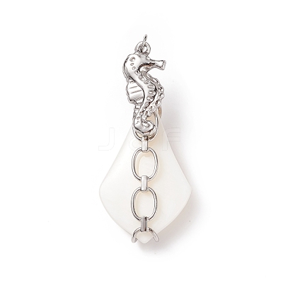 Natural White Shell Pendants SSHEL-C010-04P-1