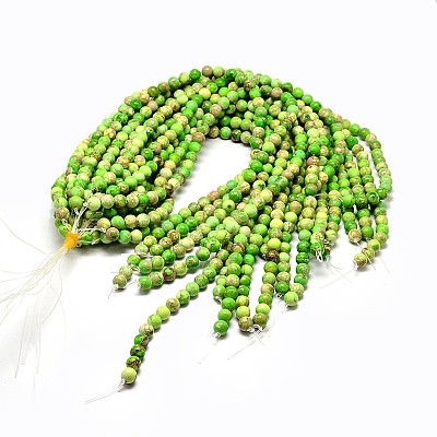 Natural Imperial Jasper Beads Strands G-I122-4mm-M-1