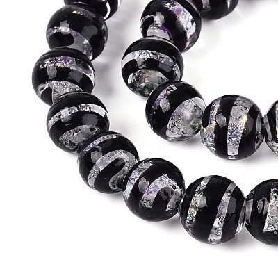 Handmade Foil Glass Beads Strands FOIL-N033-05A-1