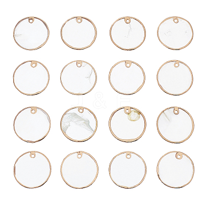 Electroplate Natural Capiz Shell Pendants SHEL-CA0001-001-1