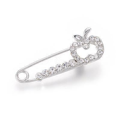 Platinum Plated Alloy Brooches JEWB-WH0003-04P-1