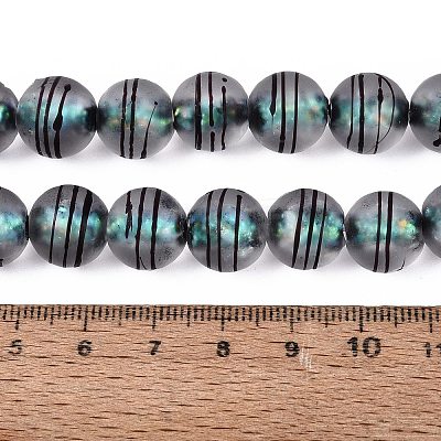 Frosted Handmade Foil Glass Beads Strands FOIL-Q002-02B-1