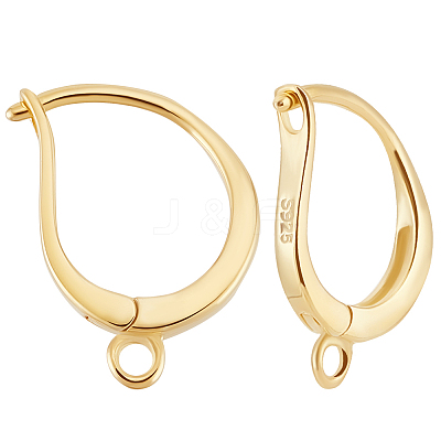 2 Pairs 925 Sterling Silver Hoop Earring Findings STER-BBC0007-75-1