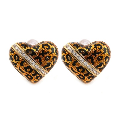 Brass Micro Pave Cubic Zirconia Leopard Stud Earrings EJEW-U055-13A-G-1