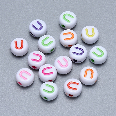 Craft Acrylic Horizontal Hole Letter Beads SACR-S201-11U-1