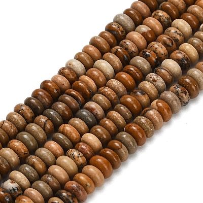 Natural Picture Jasper Beads Strands G-L635-A18-4x2mm-1