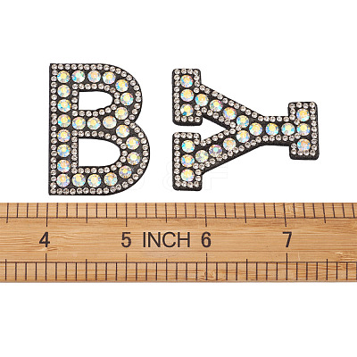 Alphabet Resin Rhinestone Patches DIY-TAC0005-45B-1
