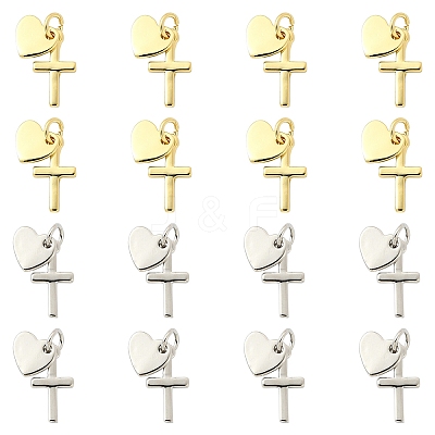 8Pcs 2 Colors Rack Plating Brass Pendants KK-YW0003-70-1