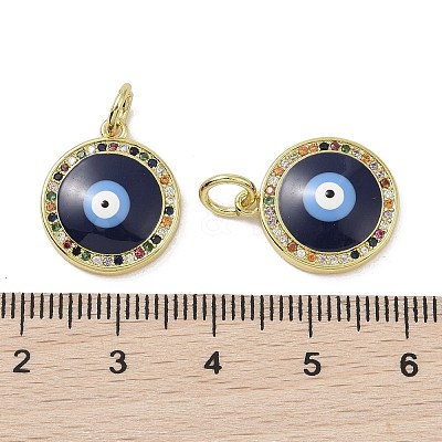 Real 18K Gold Plated Brass Micro Pave Cubic Zirconia Pendants KK-L209-072G-03-1