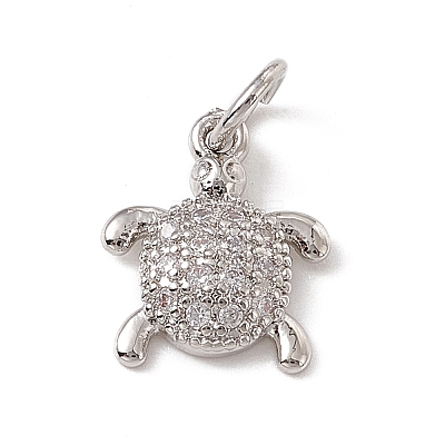 Brass Micro Pave Cubic Zirconia Charms ZIRC-F132-27P-1