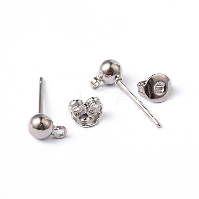 Platinum Color Brass Post Earring Findings X-EC593-1