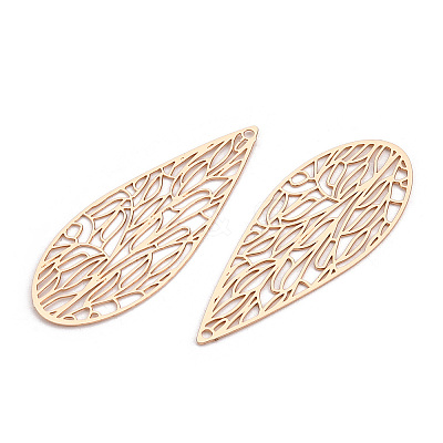 Rack Plating Brass Filigree Pendants KKC-T001-68KC-1