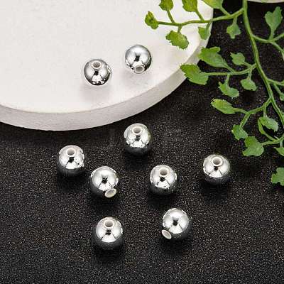 Plating Plastic Acrylic Round Beads PACR-L003-10mm-S-1