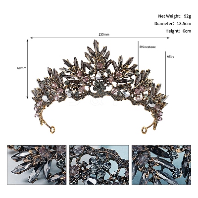 Alloy Rhinestone Hair Bands  for Woman Girls PW-WGA69DD-23-1