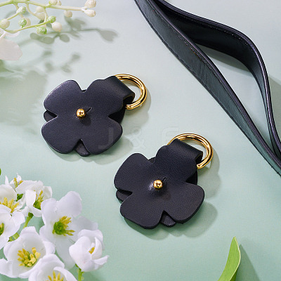 Flower Cowhide Suspension Clasps FIND-TAC0036-055G-02-1