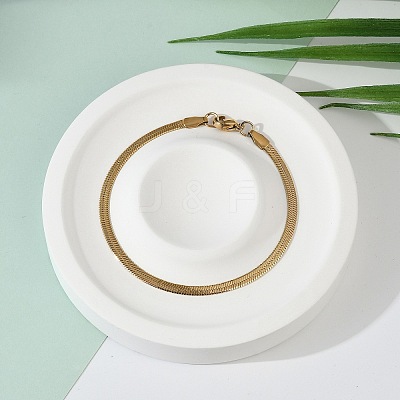 Ion Plating(IP) 304 Stainless Steel Herringbone Chain Bracelets BJEW-P236-15G-1