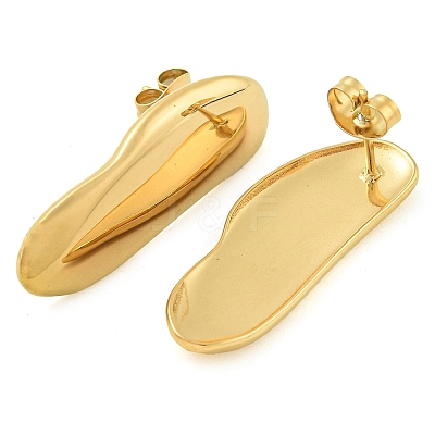 Ion Plating(IP) 304 Stainless Steel Stud Earrings for Women EJEW-S227-41G-1