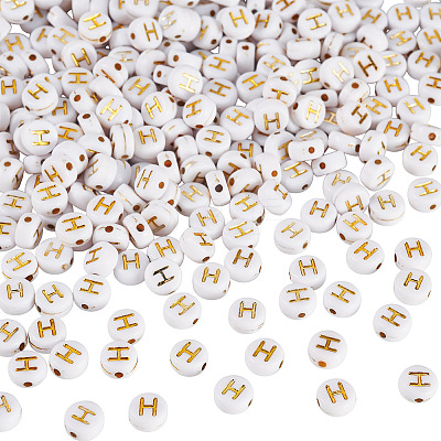 500Pcs Plating Acrylic Beads PACR-TADJ0001-01H-1