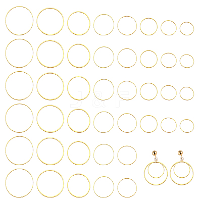 240Pcs 8 Style Brass Linking Rings FIND-CA0006-05G-1