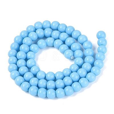 Opaque Solid Color Glass Beads Strands LS-GLAA-T032-P6mm-22-1
