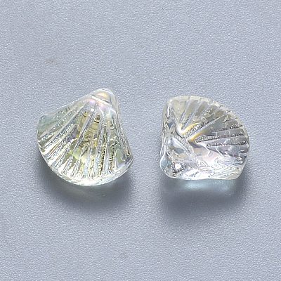 Transparent Spray Painted Glass Beads GLAA-T016-05B-1