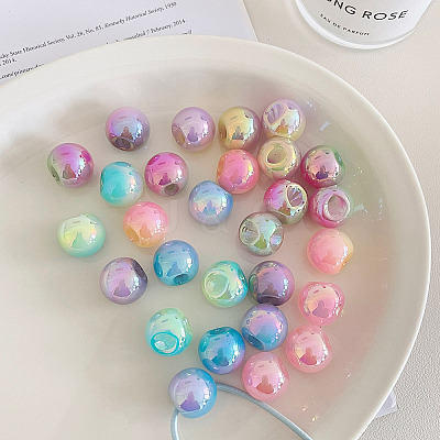 UV Plating Imitation Jelly Acrylic Beads OACR-N138-22A-1