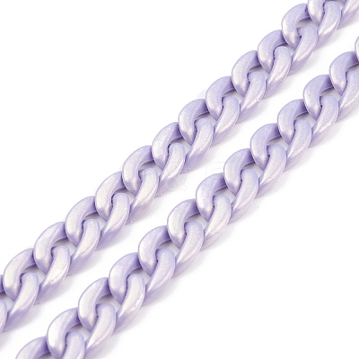 Spray Painted Acrylic Curb Chains AJEW-JB01089-1