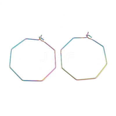 Ion Plating(IP) 316 Stainless Steel Hoop Earrings Findings STAS-C029-03M-1