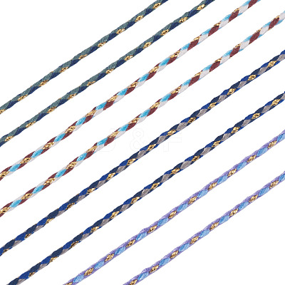 4 Rolls 4 Colors 4-Ply Polycotton Cord with Metallic Thread OCOR-TA0003-33D-1