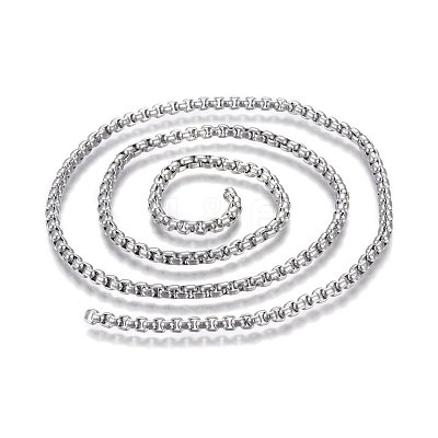 Tarnish Resistant 304 Stainless Steel Box Chains STAS-P219-23-F-1