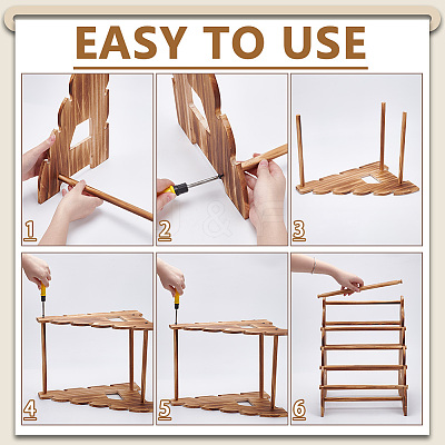 5 Layers Wood Bracelet Organizer Display Stands BDIS-WH0011-06-1