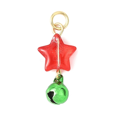 Christmas Handmade Lampwork Pendants PALLOY-JF04578-1