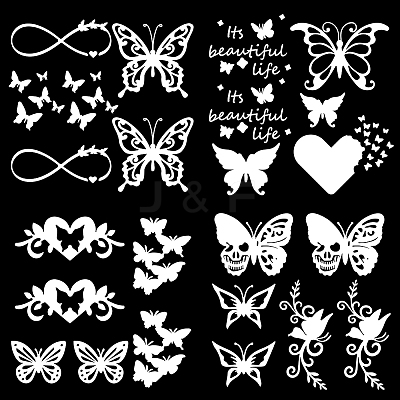 4Pcs 4 Styles Square PET Waterproof Self-adhesive Car Stickers DIY-GF0007-45B-1