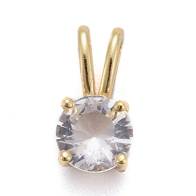Brass Micro Pave Cubic Zirconia Pendants KK-P192-04-G06-1