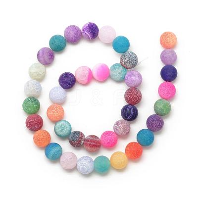 Natural Weathered Agate Bead Strands G-S237-8mm-14-1